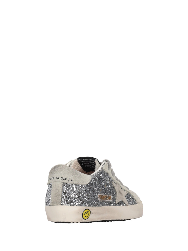 SUPER-STAR GLITTER UPPER SUEDE STAR AND HEEL
