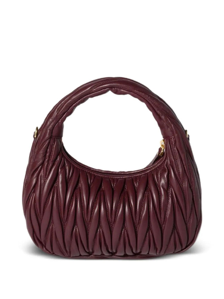 Wander matelassé nappa leather hobo bag