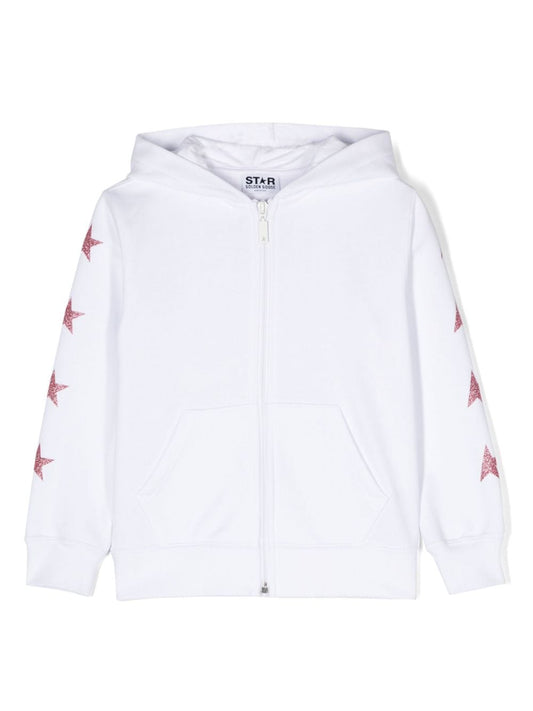 star-print zipped hoodie