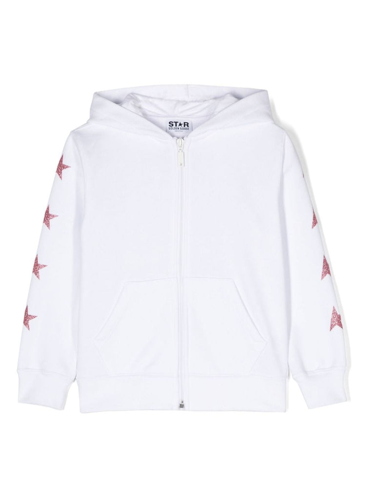 star-print zipped hoodie