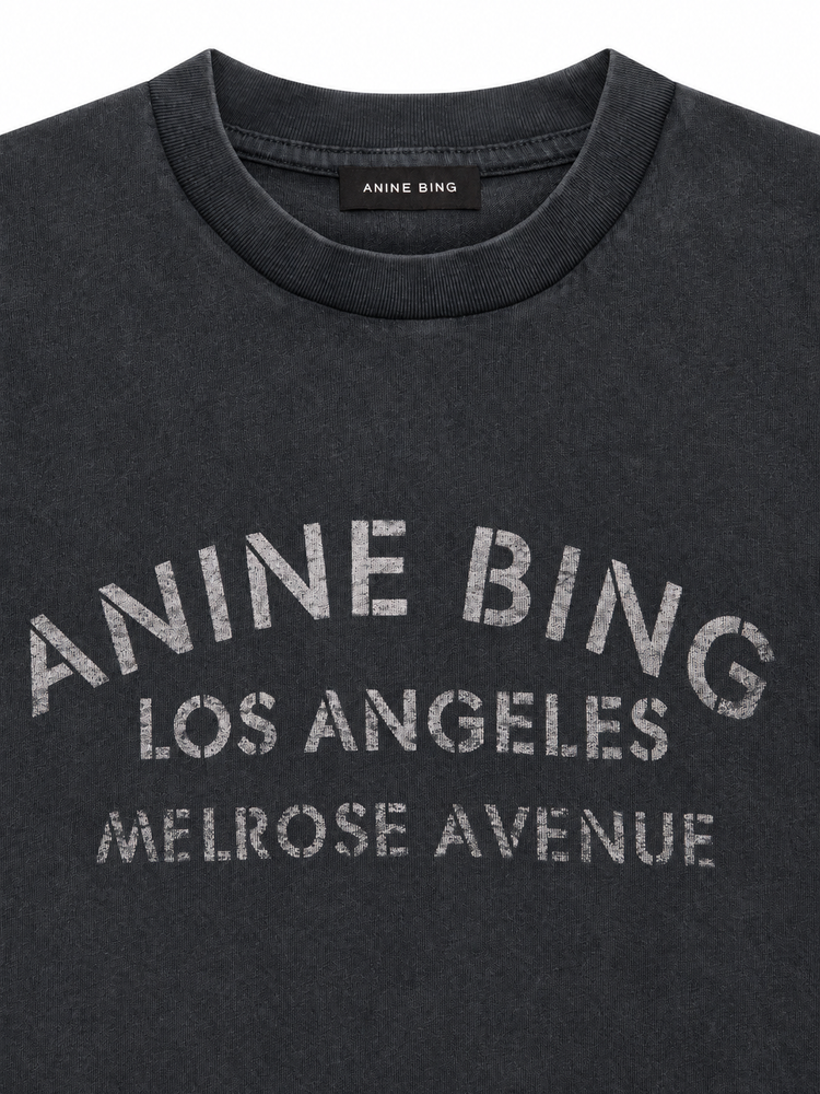CADE TEE MELROSE STENCIL - WASHED BLACK