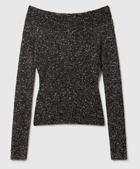 SOFT TOUCH KNITTED SEQUINS TOP