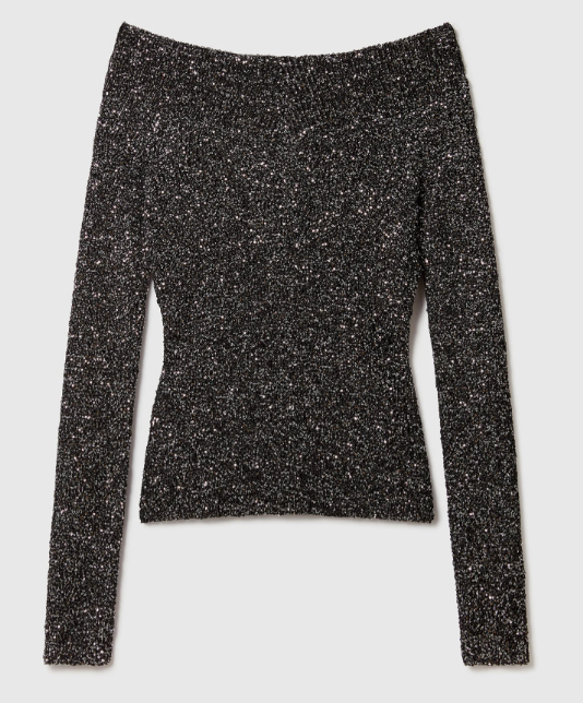 SOFT TOUCH KNITTED SEQUINS TOP