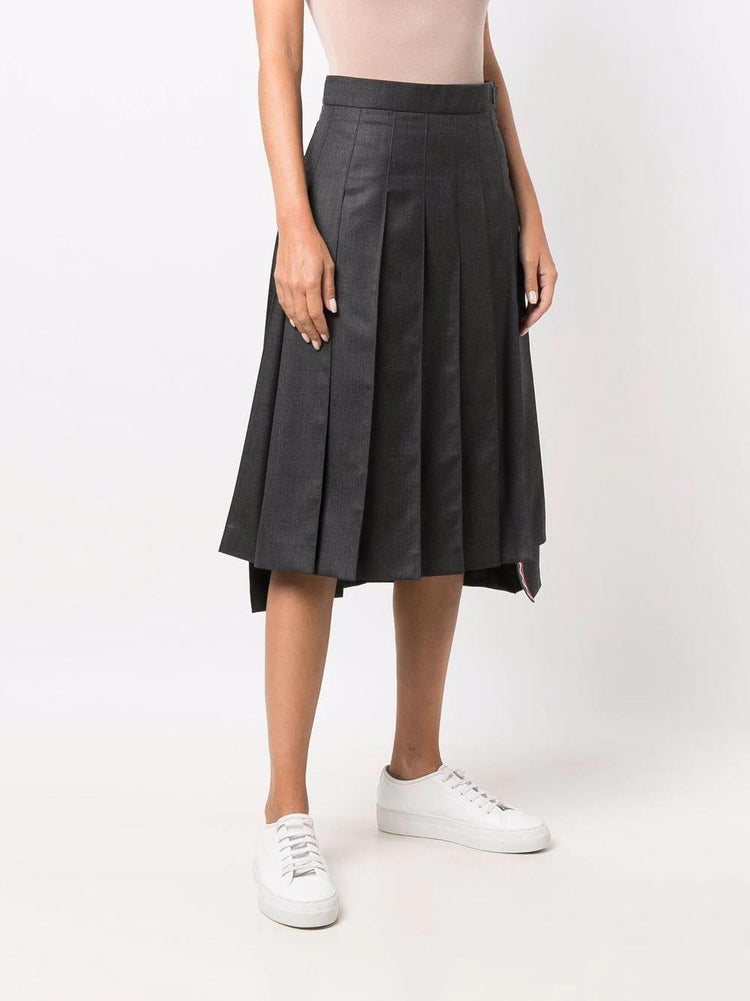 Super 120s twill pleated skirt