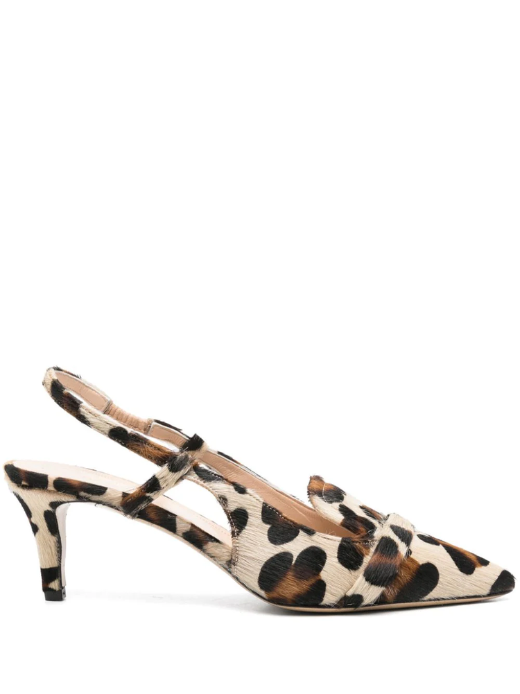 70mm leopard-print slingback pumps