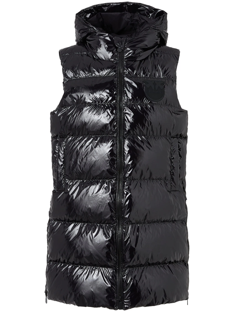 Graffetta sleeveless hooded padded coat