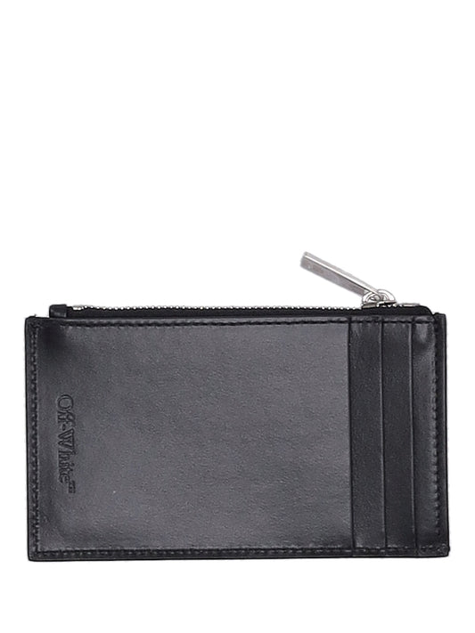 JITNEY QUOTE ZIPPED CARD CASE BLACK - WH