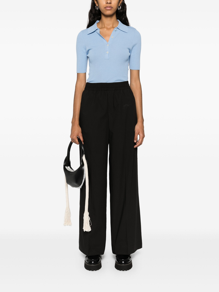 logo-embroidered straight trousers