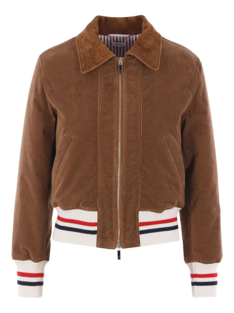 DOWN FILLED CROPPED FLIGHT JACKET IN NARROW WALE CORDUROY