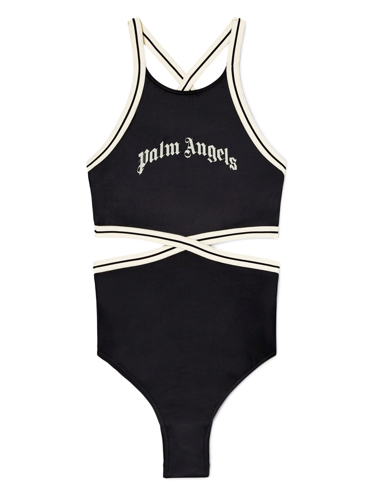 curved-logo swimsuit