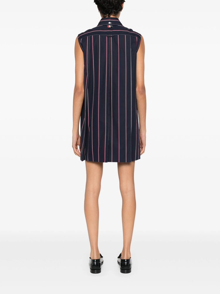 RWB-stripe mini wide shirt dress