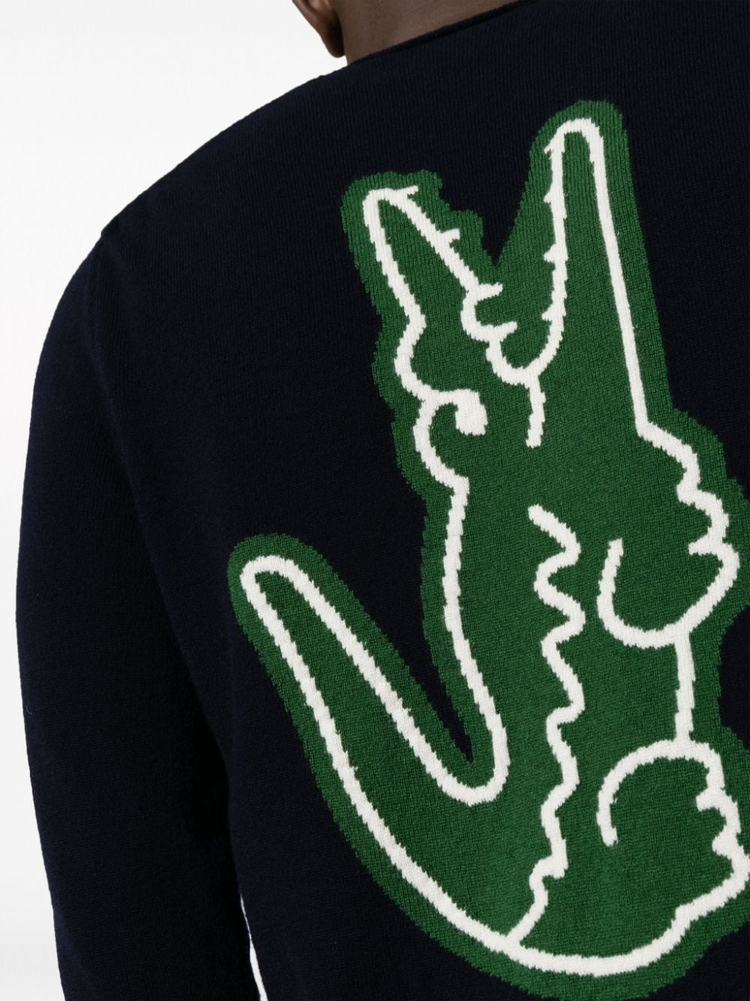 intarsia-knit logo wool jumper