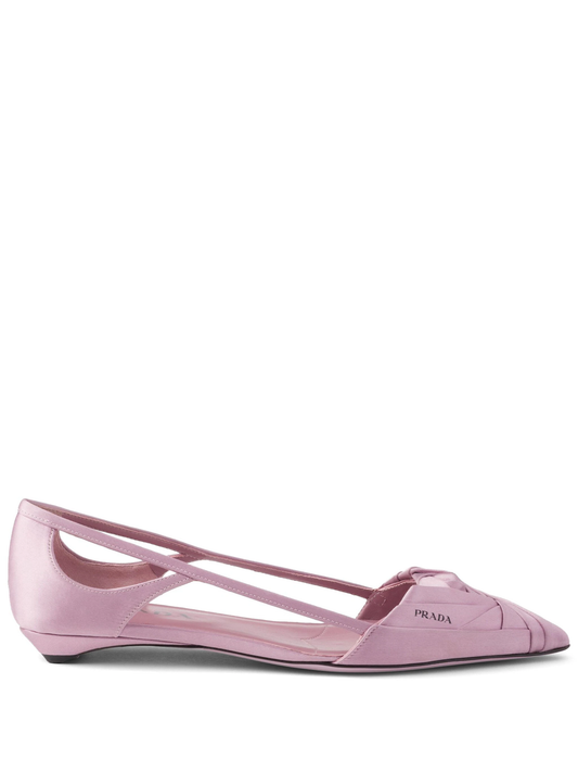 Satin-finish cut-out ballerinas