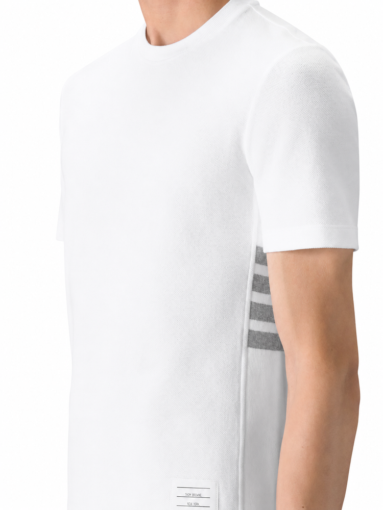SHORT SLEEVE TEE W/ ENGINEERED 4 BAR STRIPE IN CLASSIC PIQUE