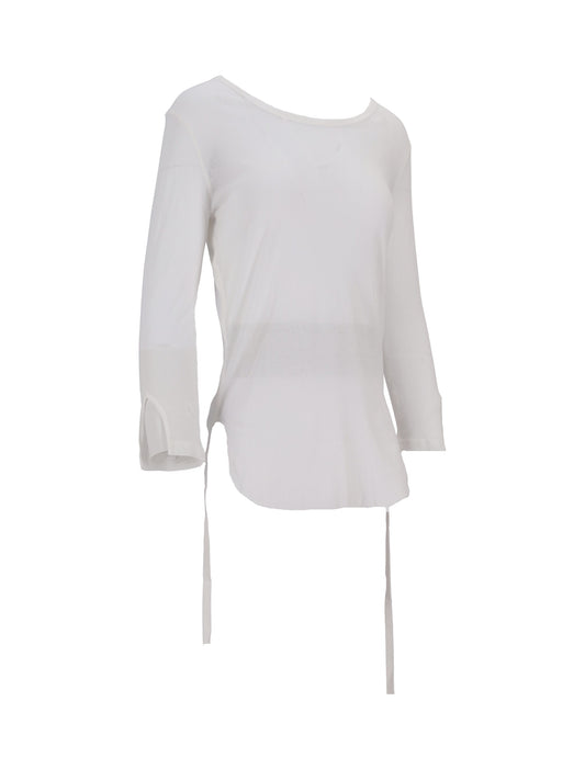 TRINA THREE-QUARTER SLEEVE SLIM T-SHIRT WITH DRAWS