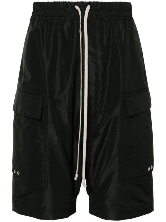 drawstring drop-crotch cargo shorts