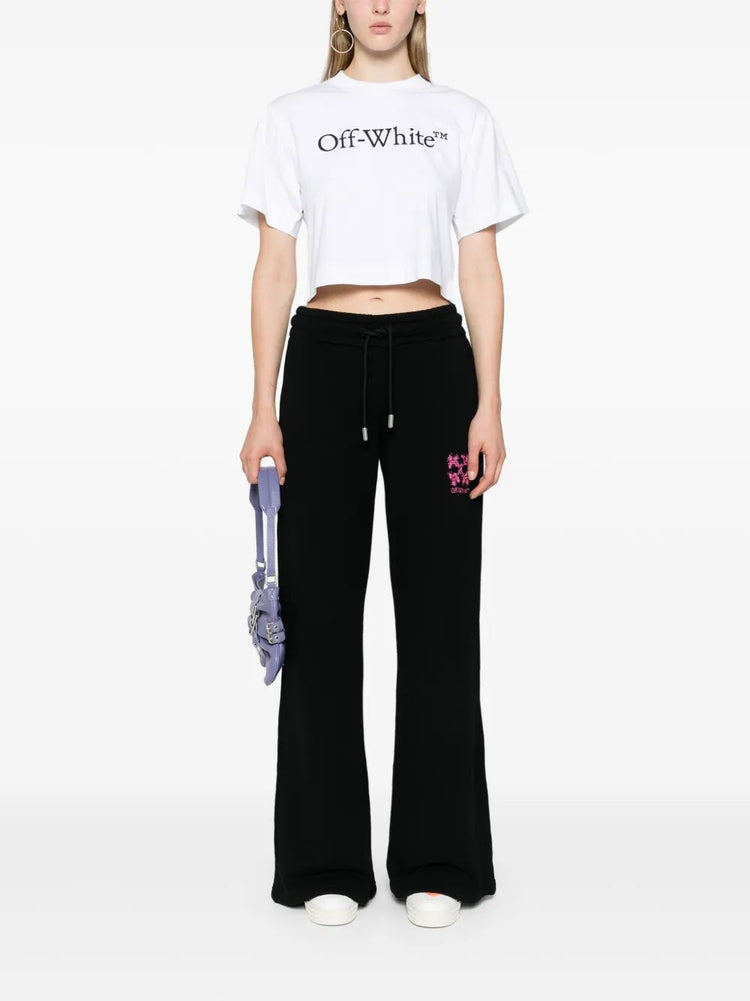 BIG LOGO BOOKISH CROP TEE WHITE BLACK