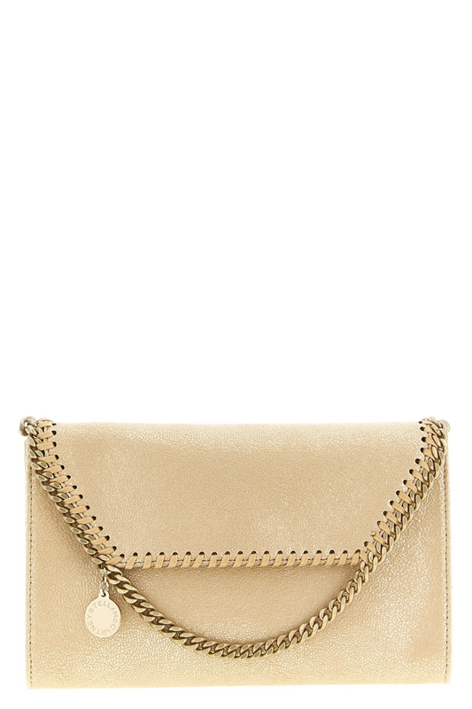 FALABELLA WALLET W/CHAIN BAG ECO SHINY DOTTED CHAMOIS W/TONAL CHAIN