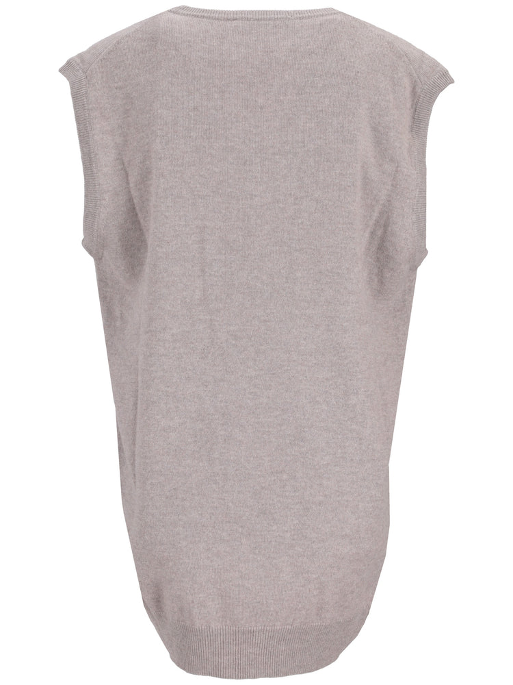LA ROSE knitwear gilet oversize grigio chiaro