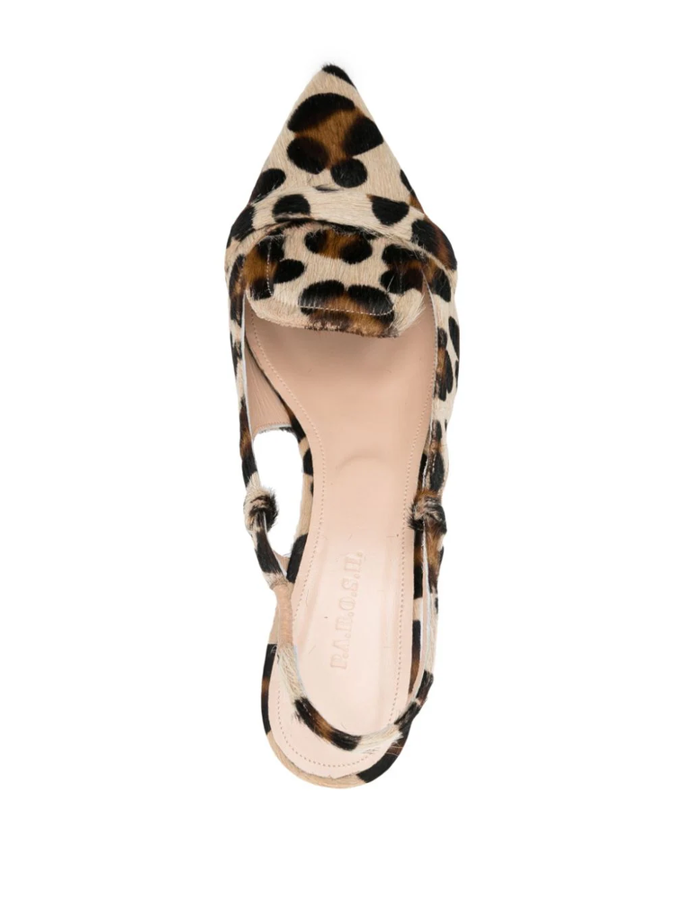 70mm leopard-print slingback pumps