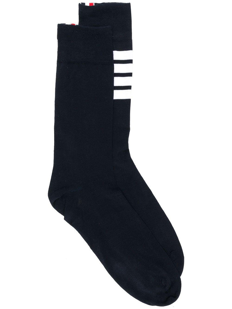 MID CALF SOCKS W/ 4BAR IN LIGHTWEIGHT COTTON