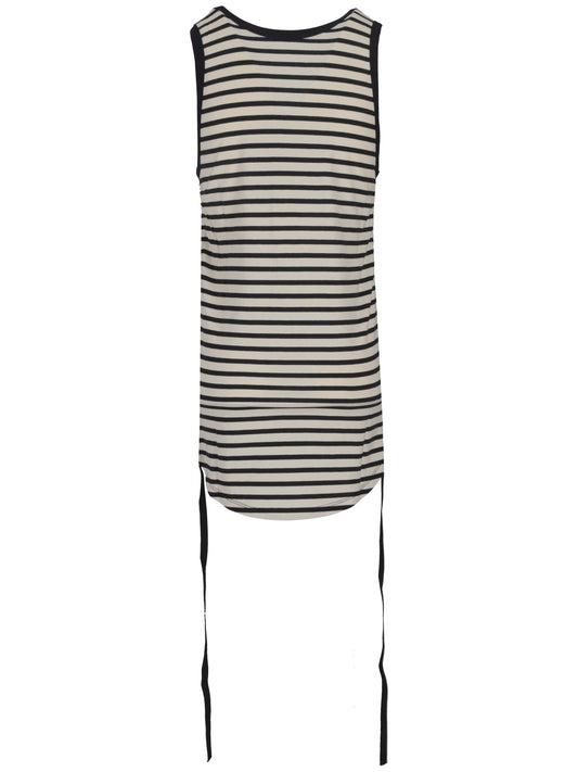 MARA WRINKLED CROPPED TANK TOP BRUSHED STRIPED JER