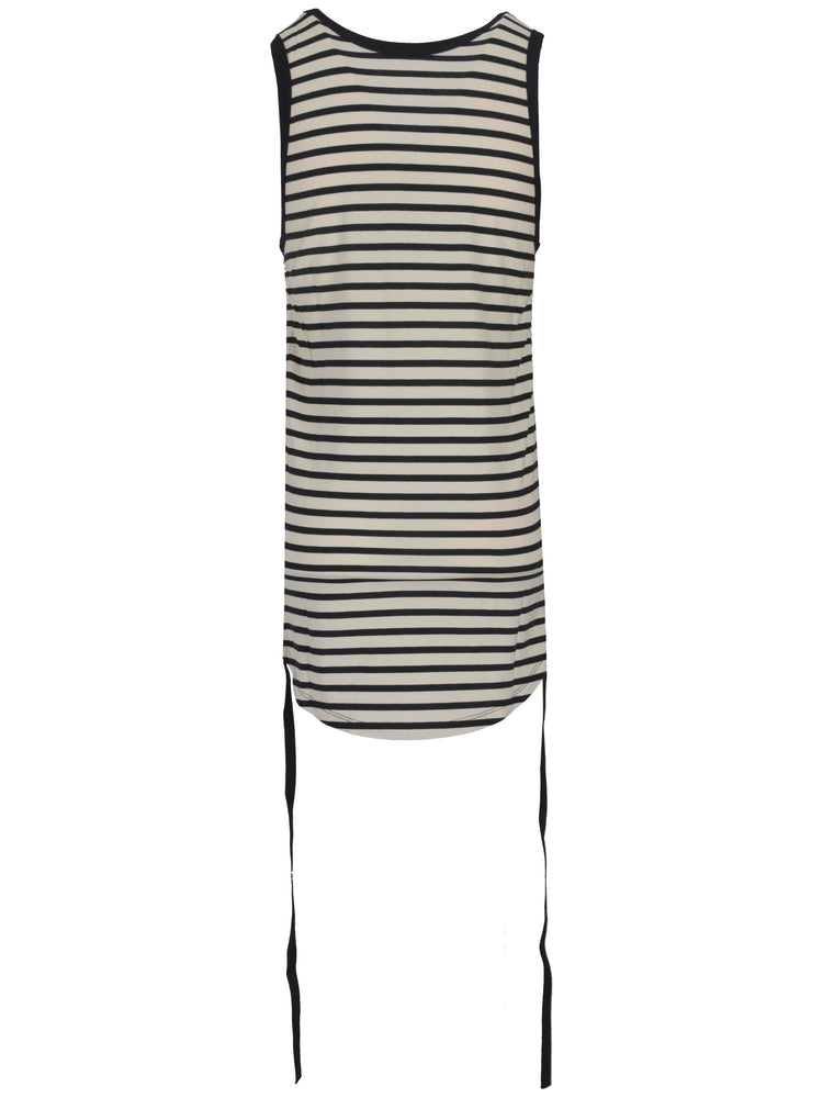 MARA WRINKLED CROPPED TANK TOP BRUSHED STRIPED JER