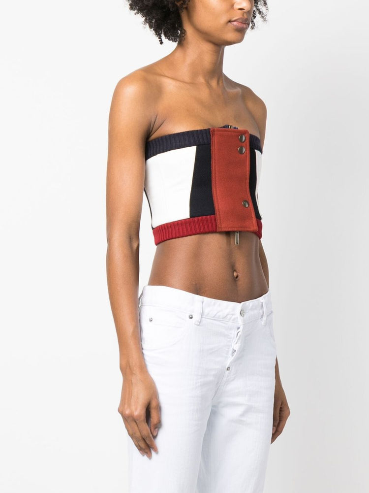 DSQUARED2 colour-block corset top