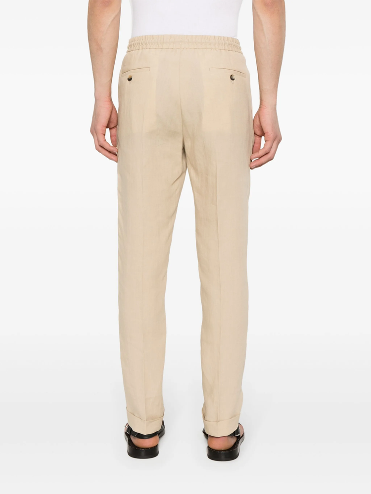 drawstring linen trousers