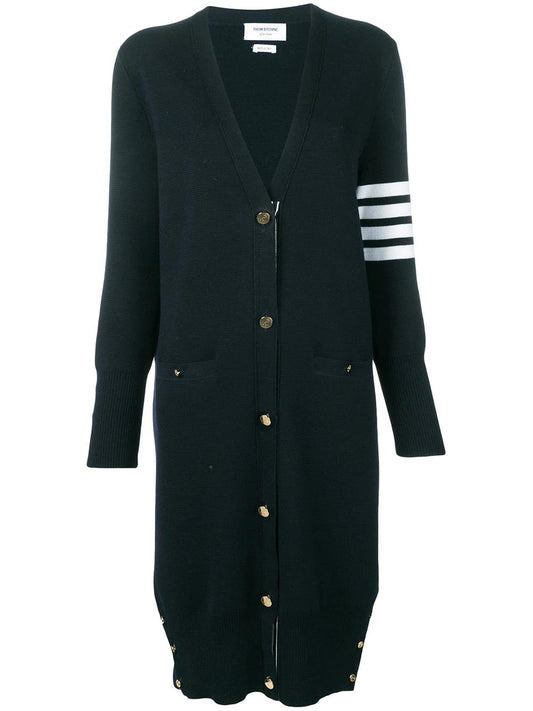 MILANO STITCH LONG V NECK CARDIGAN IN FINE MERINO WOOL