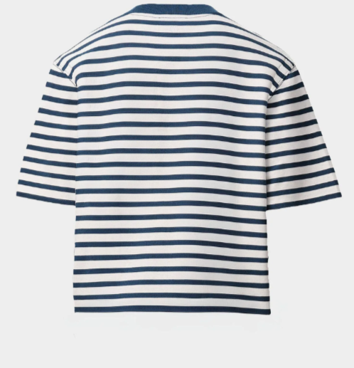 TEESHIRT BOXY FIT MARINIERE MANCHES COURTES AVEC PATCH AMI DE COEUR
