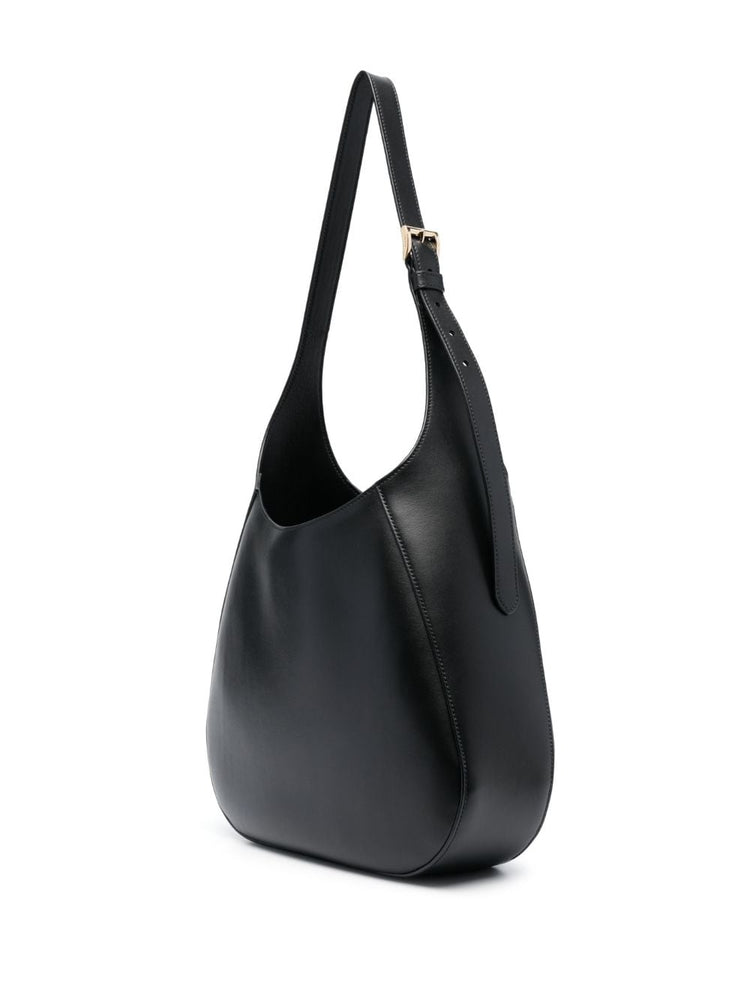 triangle-logo leather shoulder bag