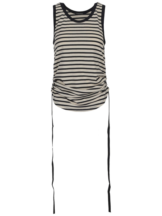 MARA WRINKLED CROPPED TANK TOP BRUSHED STRIPED JER