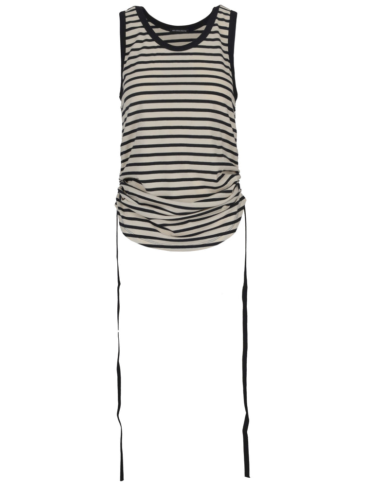 MARA WRINKLED CROPPED TANK TOP BRUSHED STRIPED JER