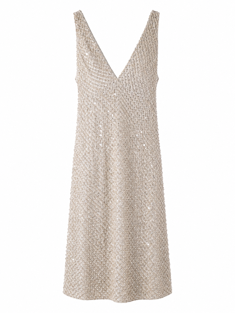 embroidered chiffon dress