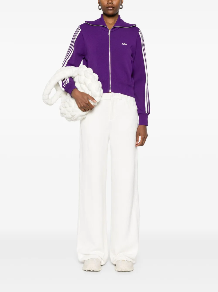 knitted zip-up sweatshirt