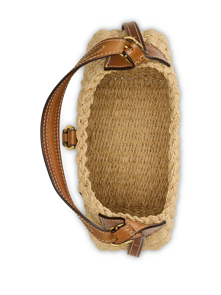 Polo ID raffia shoulder bag