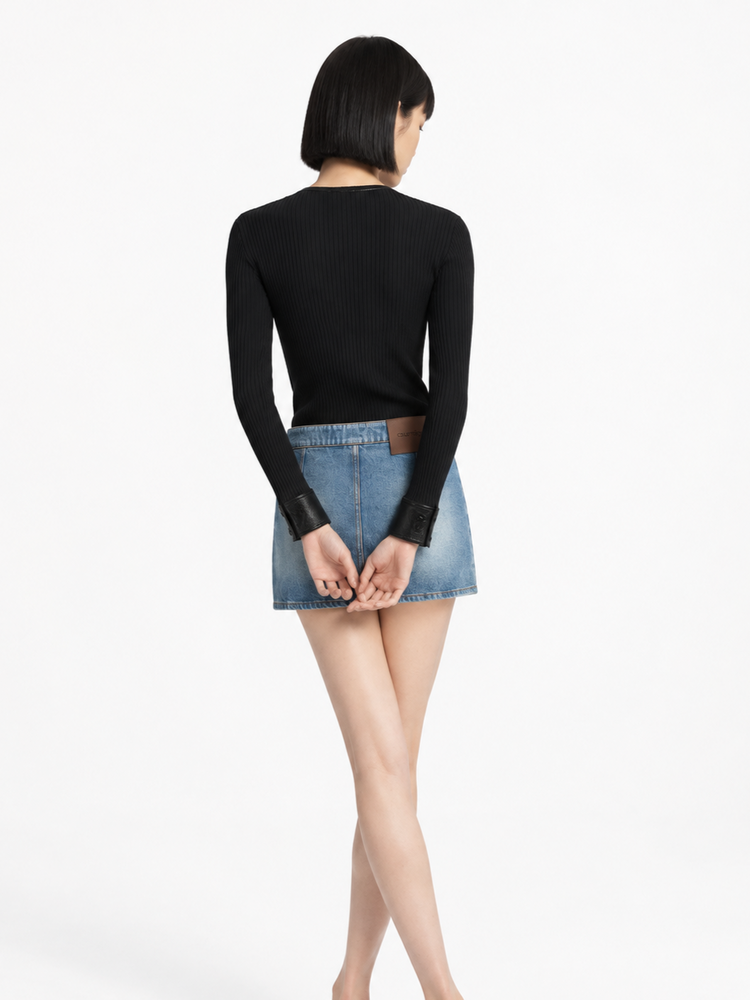 VINYL RIB CARDIGAN