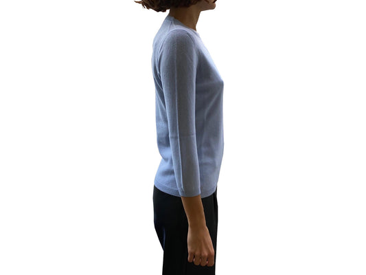 LA ROSE maglia 3/4 cashmere azzurro