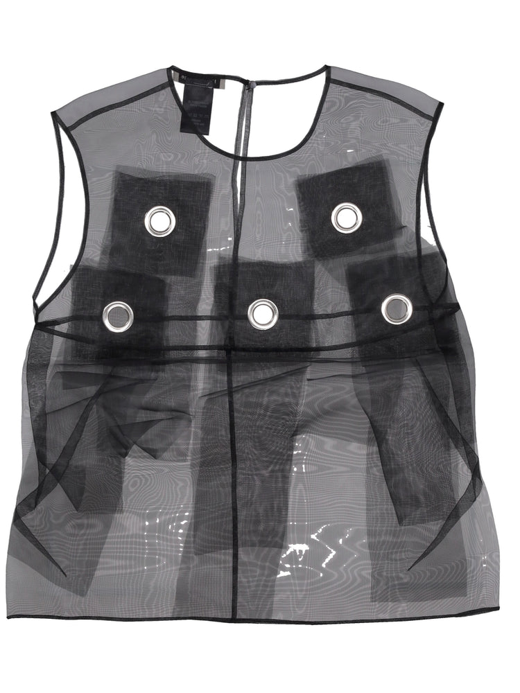 SHIFT TOP WITH EYELETS AND FRINGES
