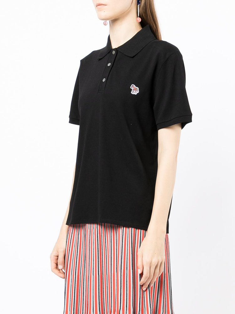 Zebra-patch polo top