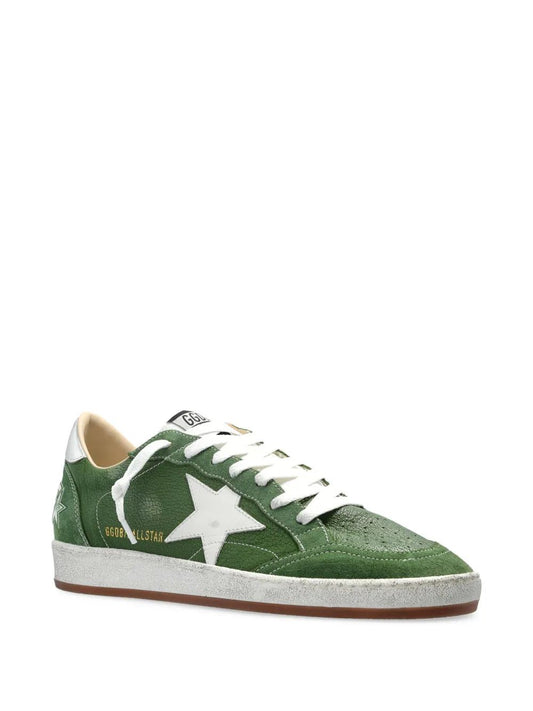 BALLSTAR NAPPA UPPER TOE AND SPUR NYLON TONGUE LEATHER STAR LAMINATED HEEL