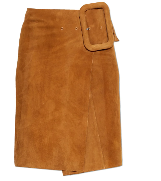 JUPE MIDI AVEC CEINTURE A GROSSE BOUCLE