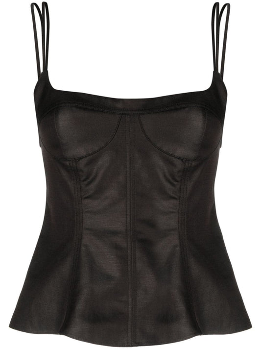 corset-style peplum tank top