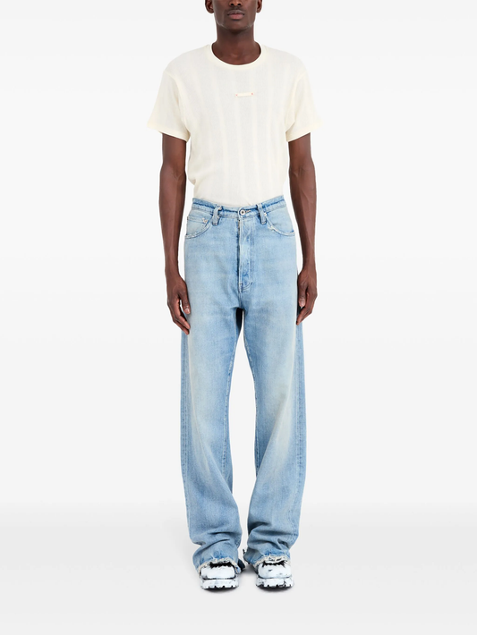 five-pocket straight-leg jeans