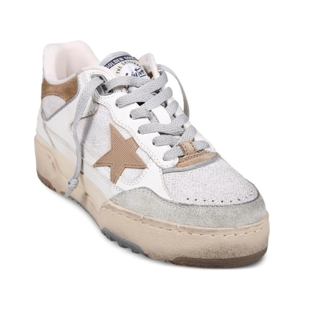 FORTY TWO LEATHER UPPER SUEDE TOE HEEL AND SPUR NYLON TONGUE RUBBER STAR