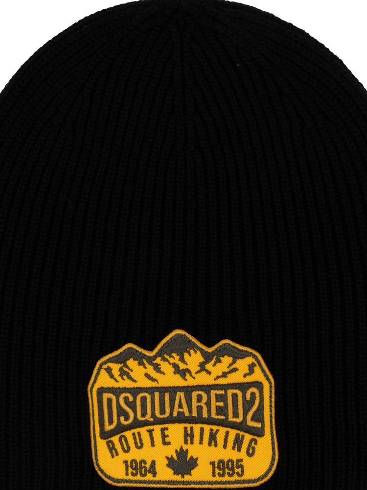 logo-appliqué wool beanie