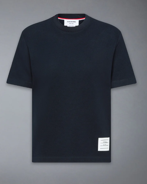 SHORT SLEEVE TEE W/ ENGINEERED 4 BAR STRIPE IN CLASSIC PIQUE