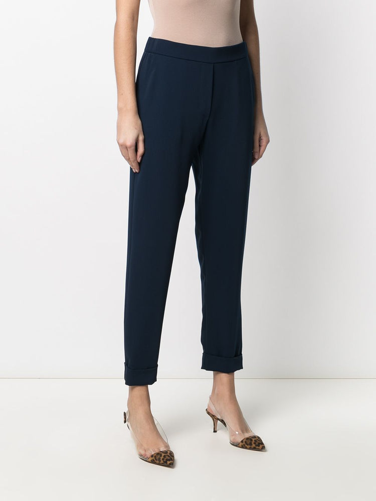 mid-rise tapered-leg trousers