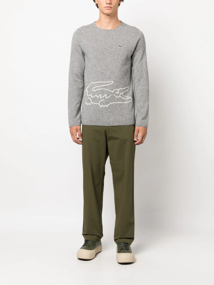 x Lacoste intarsia-knit logo jumper